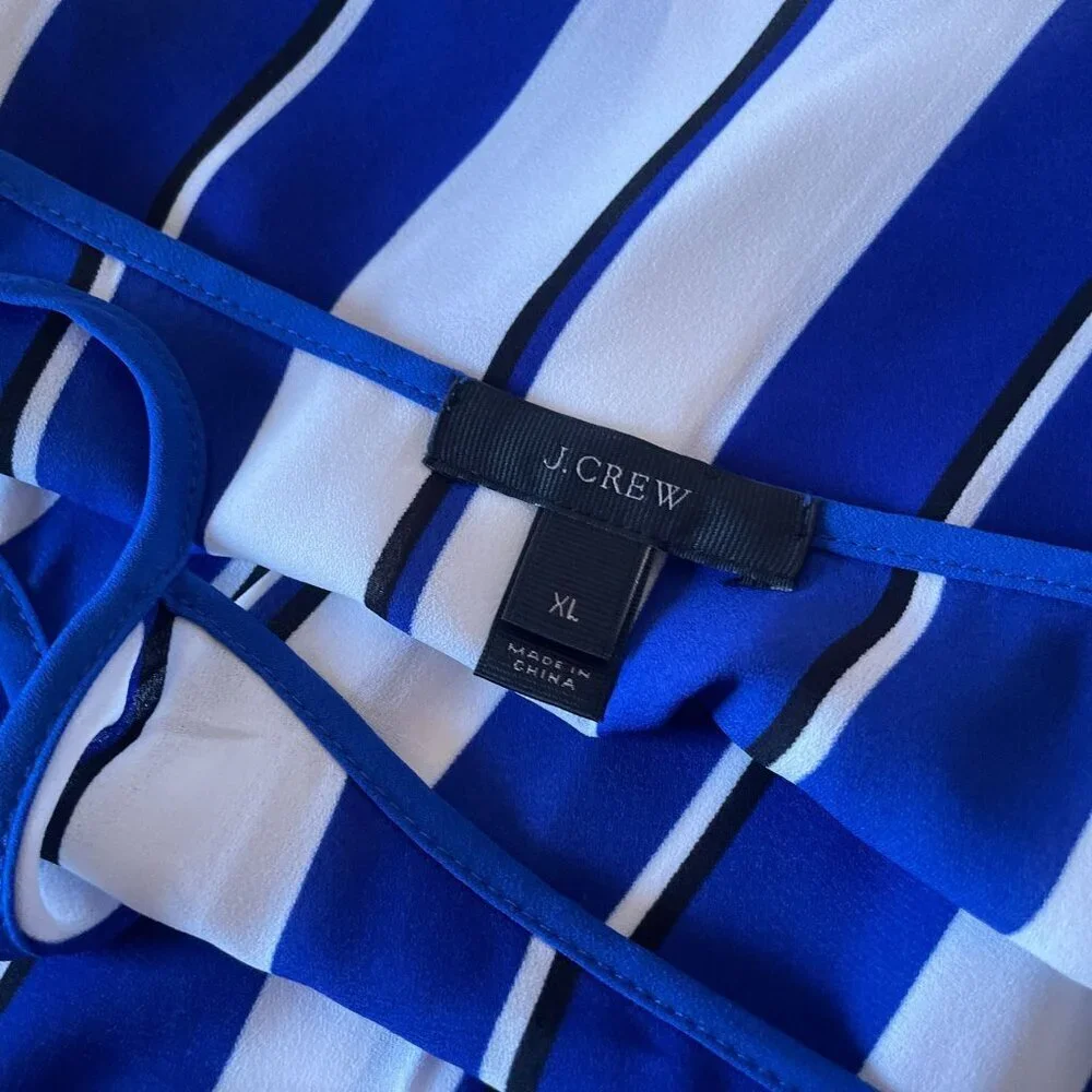 J.Crew striped crepe Swim Cover Up Slip Dress SZ XL - Picture 6 of 10